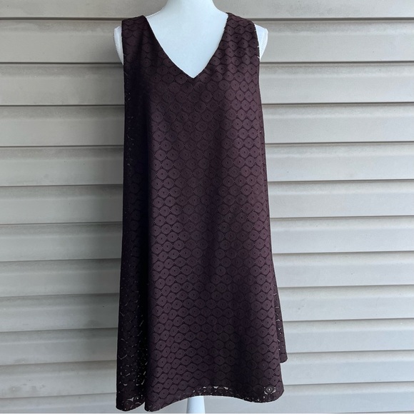 Espresso Dresses & Skirts - •Espresso• Sleeveless Lace Swing Dress - Size 1X